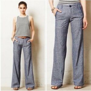Pilcro by Anthropologie Linen Blend Wide Leg Pants